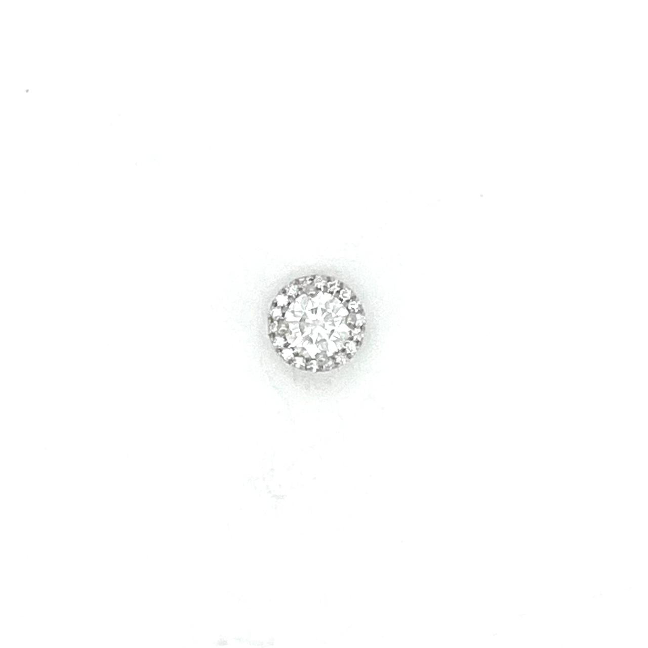 Slider spirit halo pendant RD in white gold