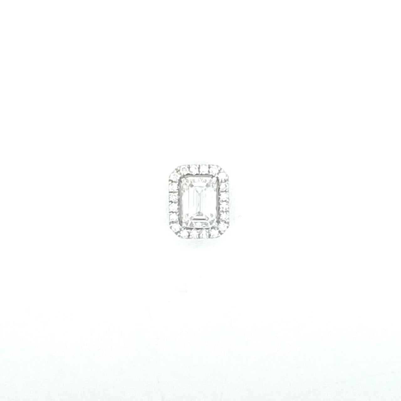 Slider spirit halo pendant EM in white gold