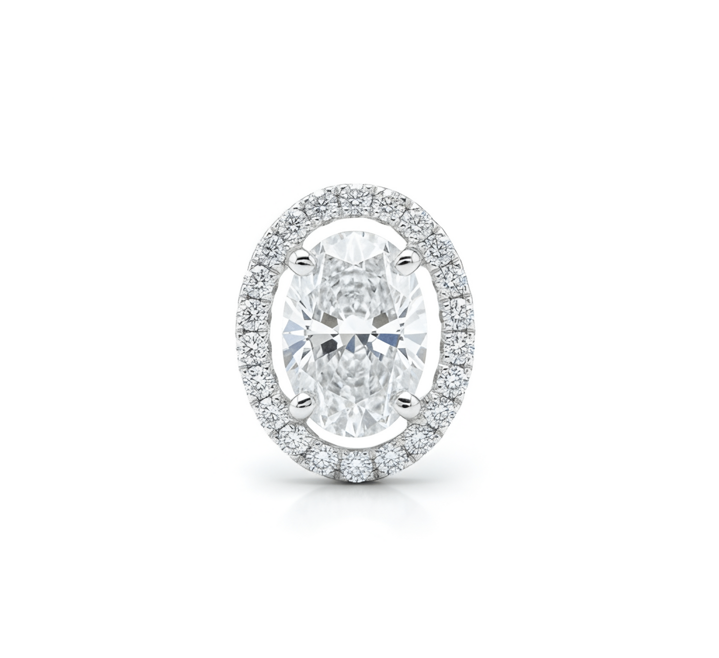 Slider spirit halo pendant OV in white gold