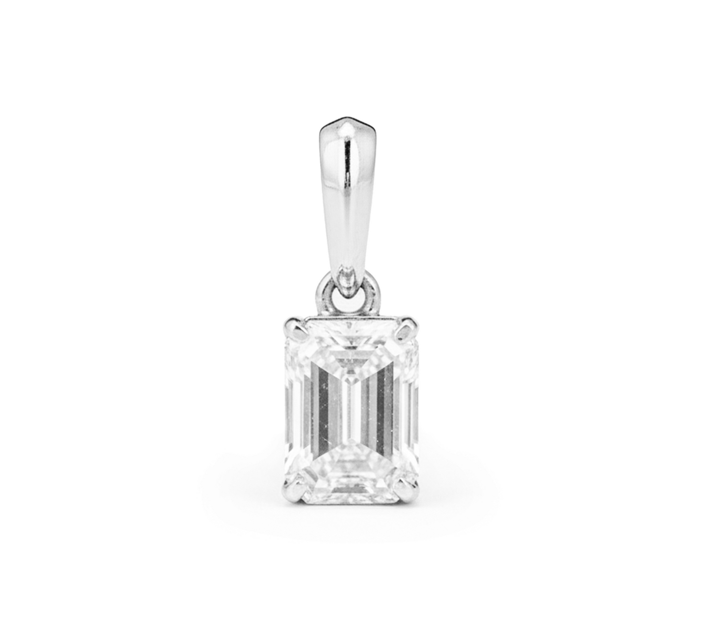 Hanging pendant EM in white gold