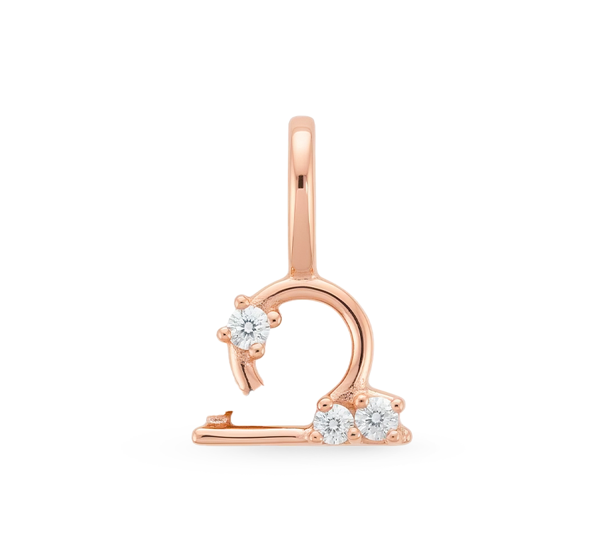 Zodiac libra pendant in rose gold