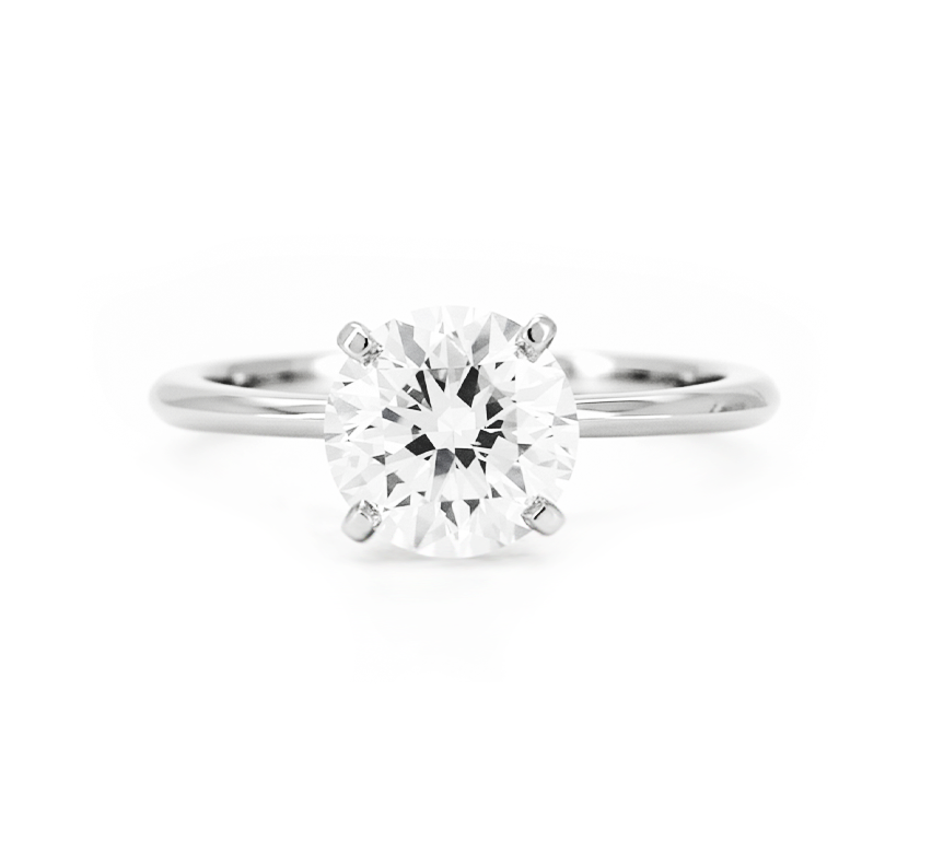 Classic 4 prong ring RD 1.46 E VVS2 IGI in platinum