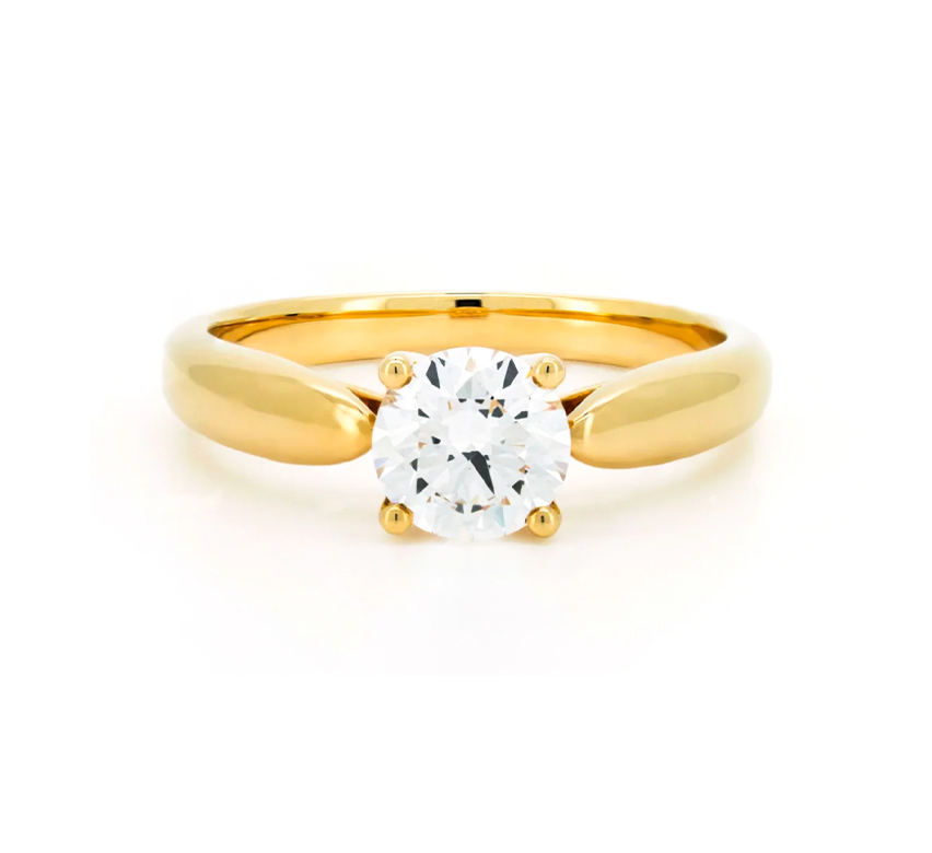 Bow plain ring RD 0.83 D VVS2 IGI in gold