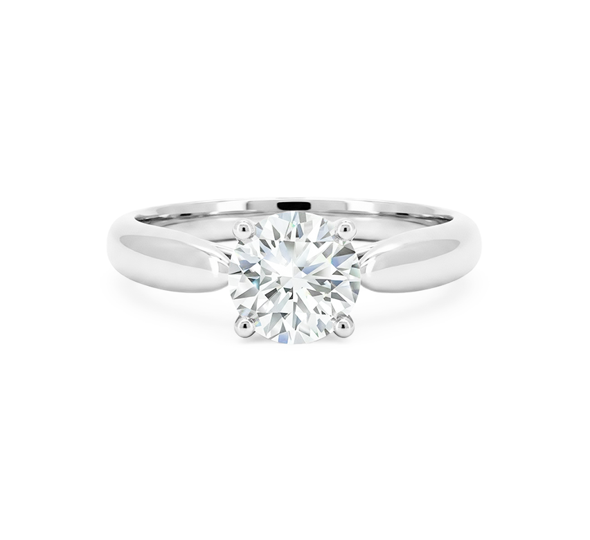Bow plain ring RD 1.32 D VVS2 IGI in white gold