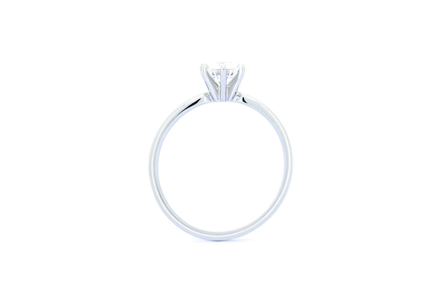 Comfort fit 6 prong ring RD 0.52 D VVS2 IGI in white gold