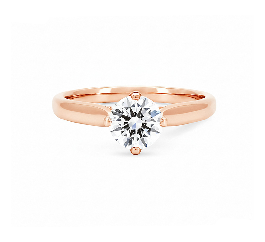 Classic pave ring RA 2.10 D VVS2 IGI in rose gold