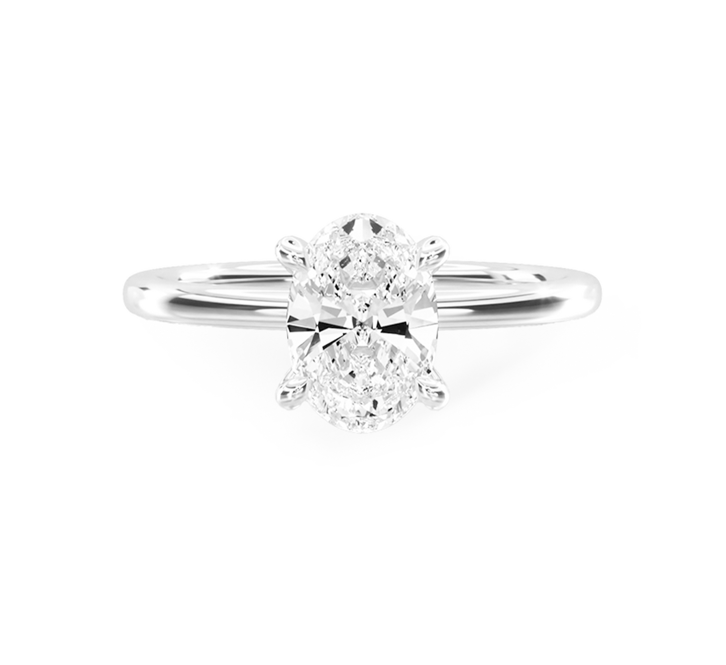 Classic 4 prong ring OV 1.28 E VVS2 IGI in white gold