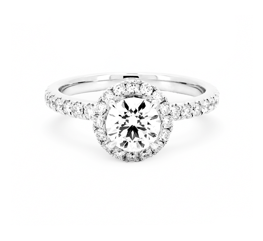 Halo ring RD 0.45 in platinum