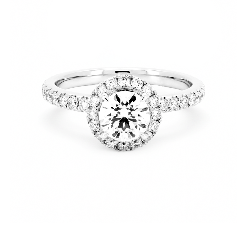 Halo ring RD 0.54 D VS1 IGI in white gold