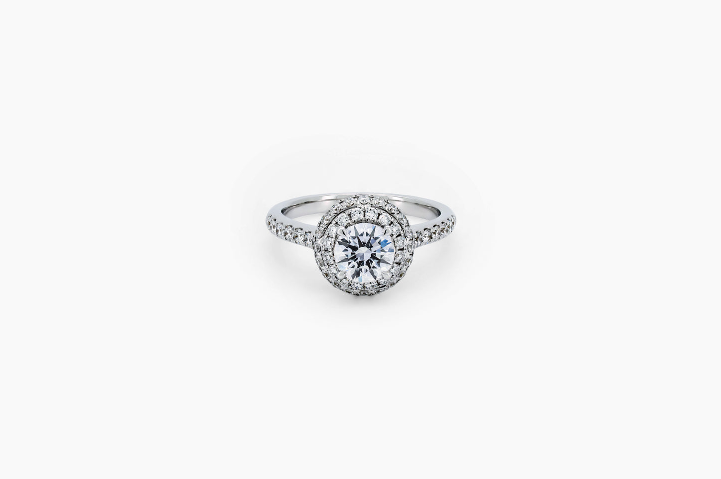 Double halo ring RD 0.54 D VS1 IGI in white gold