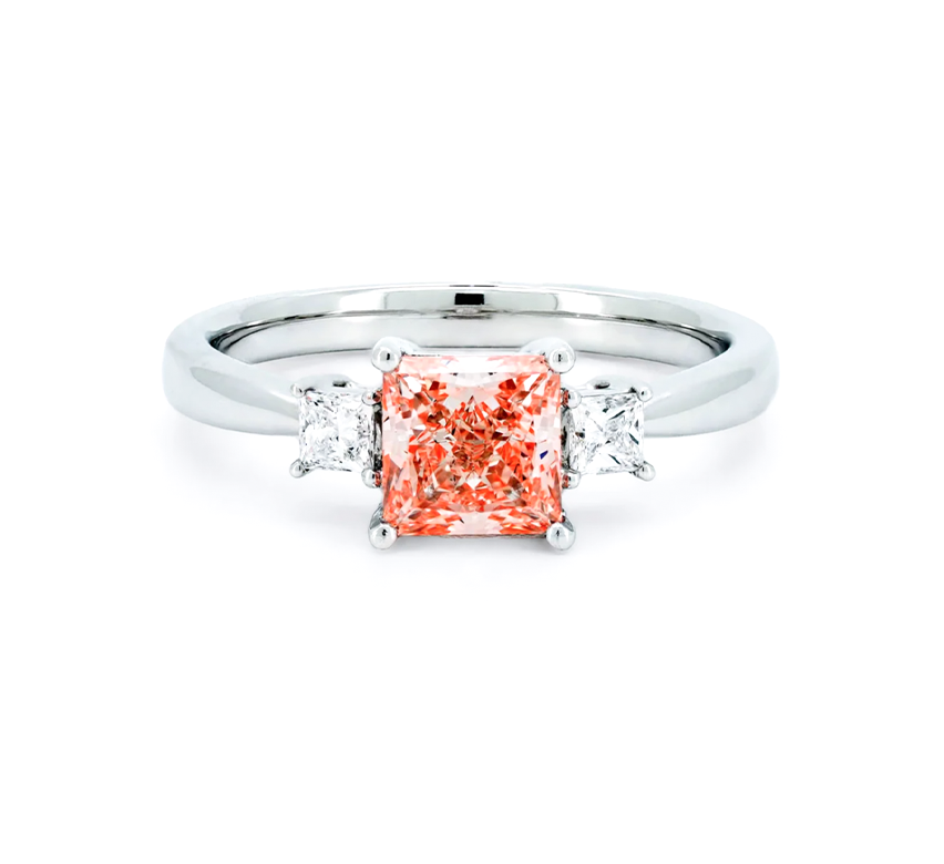 Trilogy with princess ring PR 1.03 FP SI1 in white gold