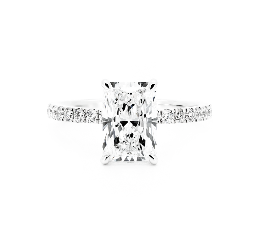 Classic pave ring RA 1.08 D VVS2 IGI in white gold