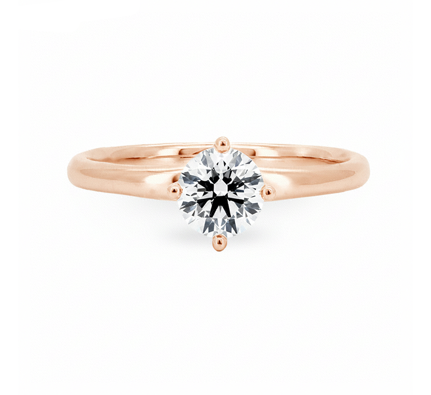 Simple north south RD 0.93 D VVS2 IGI in rose gold