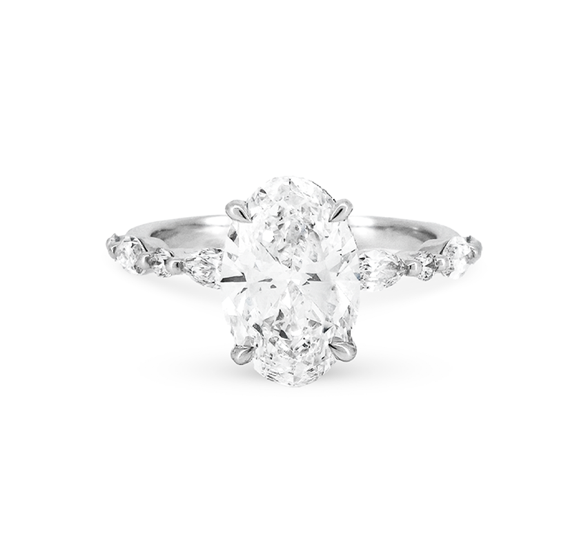 Harmony pave ring OV 0.71 E VS1 IGI in platinum