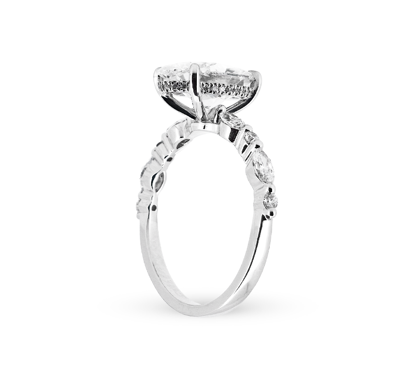 Harmony pave ring OV 1 D VVS2 IGI in white gold