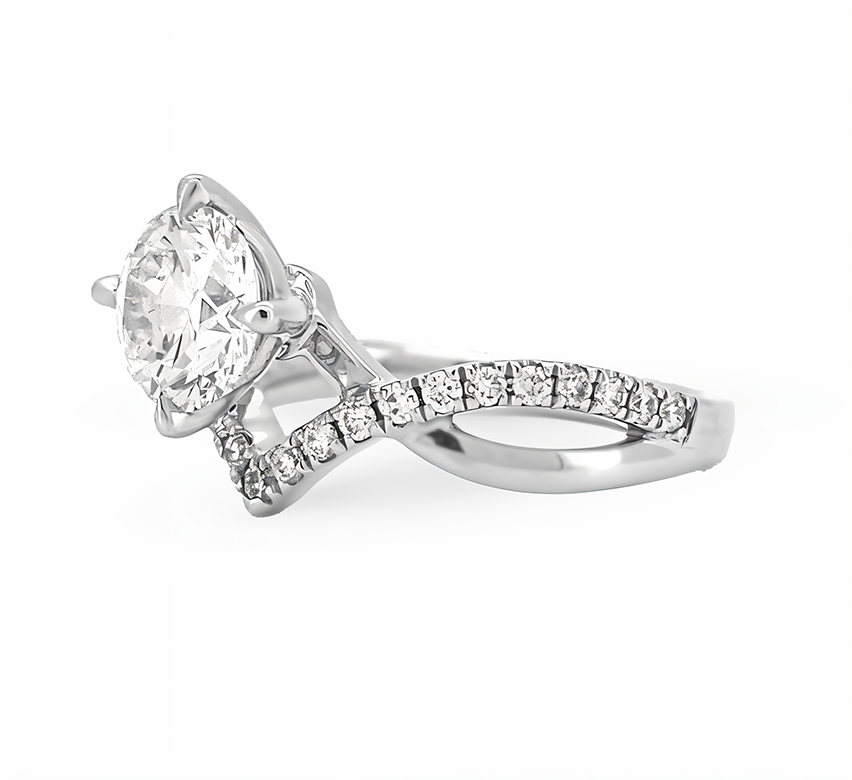Cleopatra ring RD 1.04 D VS1 IGI in white gold