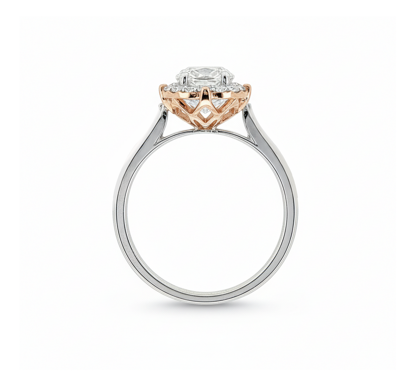 Rose mix color ring RD 0.5 E VS2 IGI in mix gold