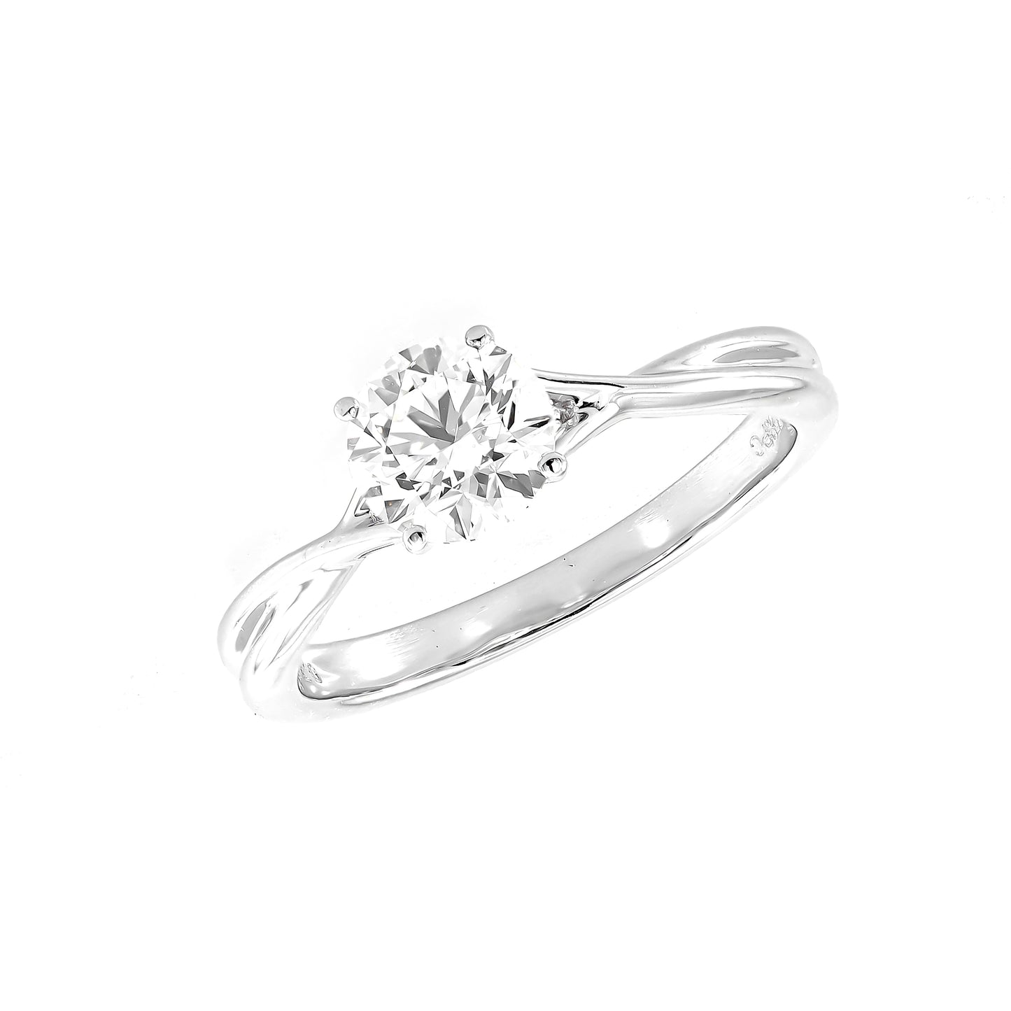 Plain twist ring RD 0.55 E VVS1 IGI in white gold
