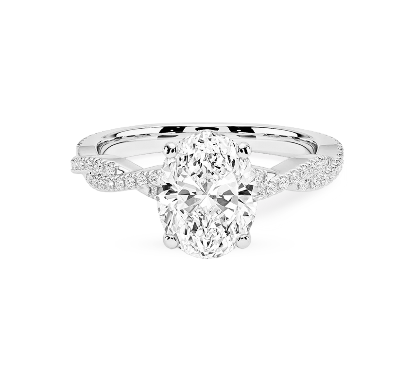 Twisting vine OV 1.21 D VVS2 IGI in white gold