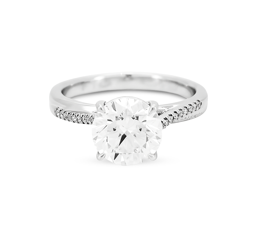 Twist pave cathedral RD 1.75 D VVS2 IGI in white gold