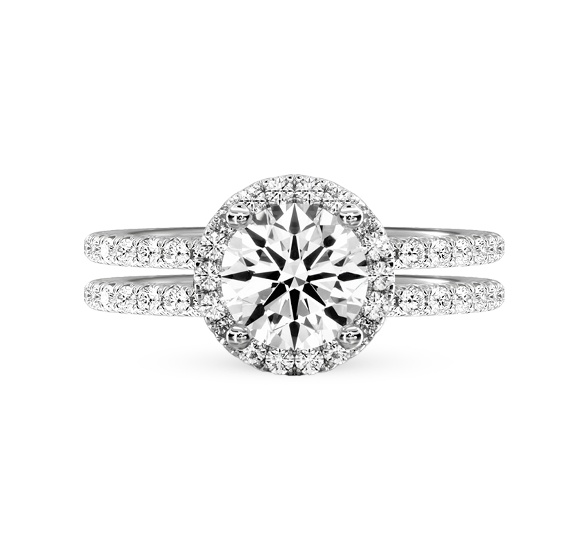 Spirit halo with dual pave ring RD 1.51 D VVS1 IGI in white gold