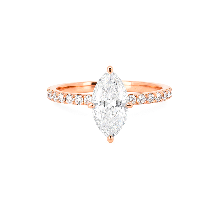 Half pave high setting ring MA 0.6ct in rose gold