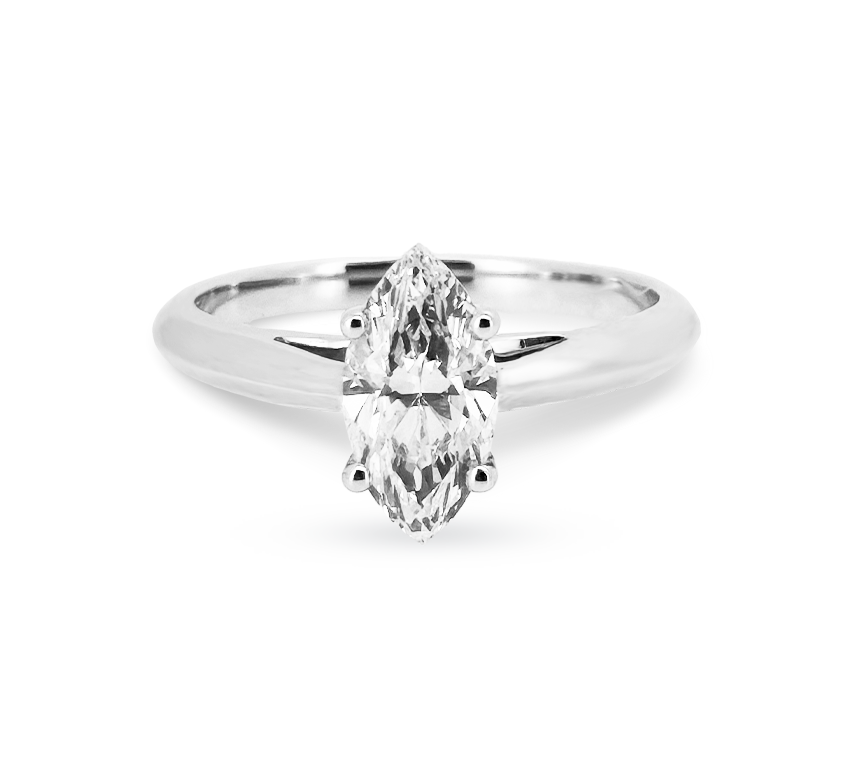Classic cathedral ring MA 0.83 E VVS2 IGI in white gold