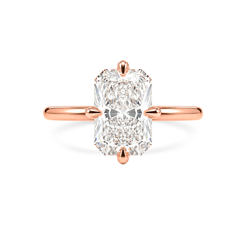 Classic high setting north south RA 1.06 D VVS2 IGI in rose gold