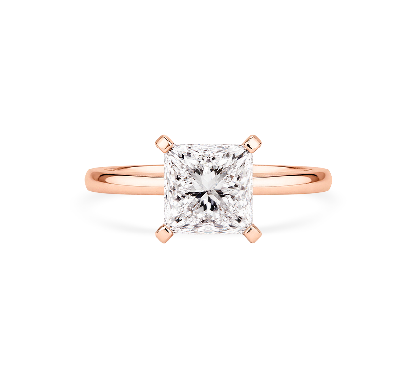 Classic high setting ring PR 0.7 D VS2 in rose gold