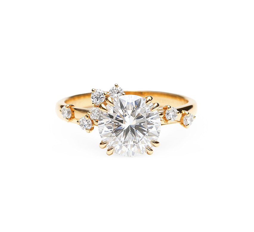 Safari brilliant ring RD 1.62 D VVS1 GIA in yellow gold