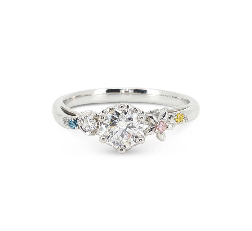 Under the sea rings RD 0.45ct in white gold