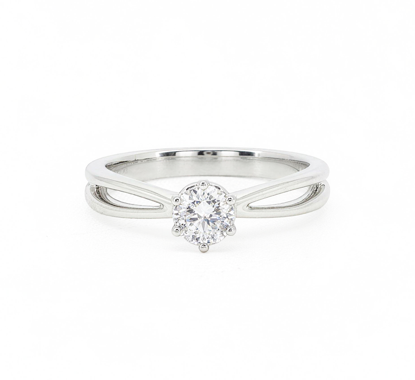 Plain twist ring G RD 0.3ct in white gold