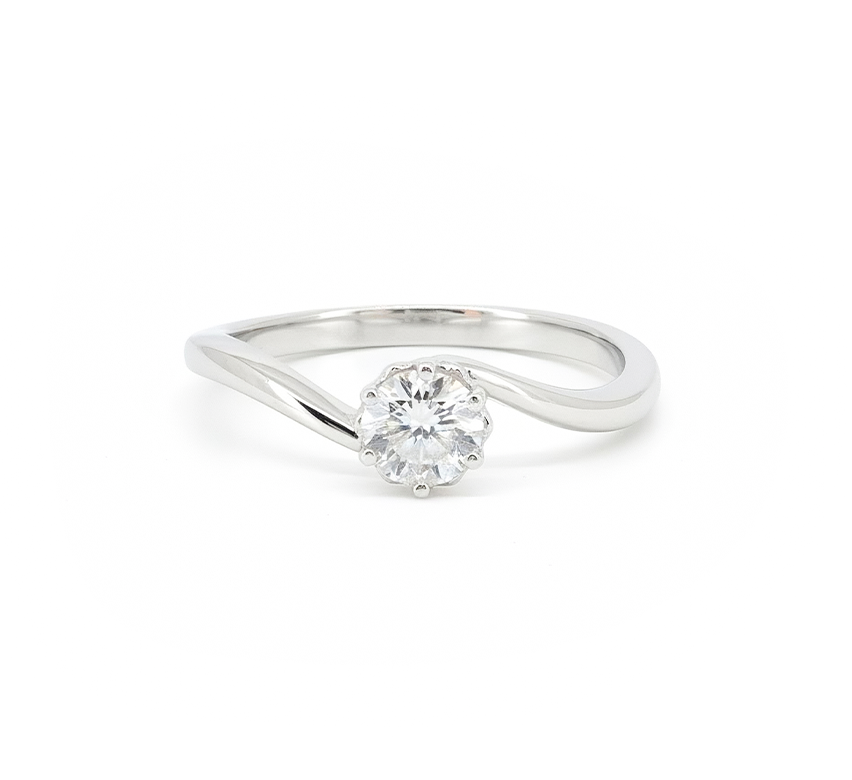 Plain ring D RD 0.3ct in white gold