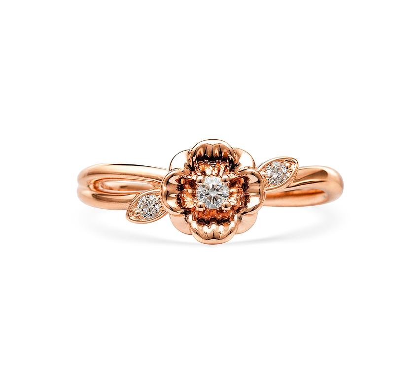 Flower series D RD 0.02ct in rose gold