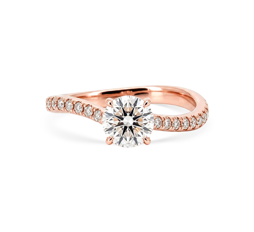 Safari twist pave round RD 0.3ct in rose gold
