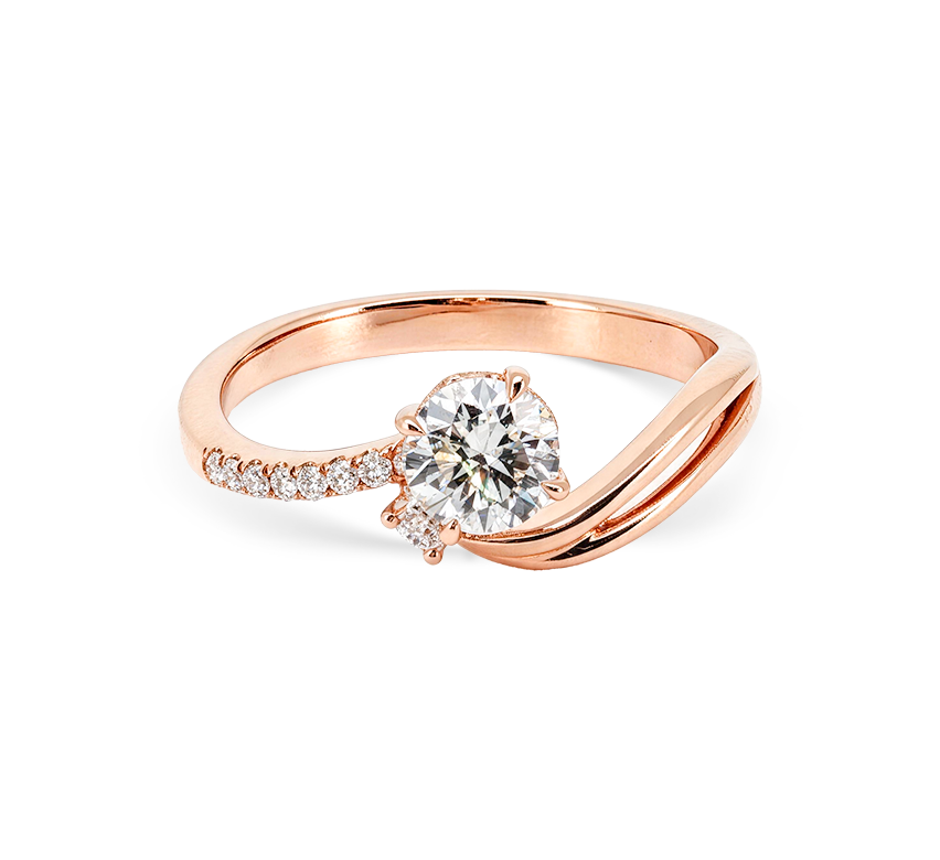 Flower series H RD 0.3ct in rose gold