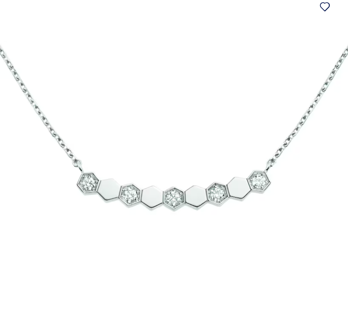 Bee hive line in white gold