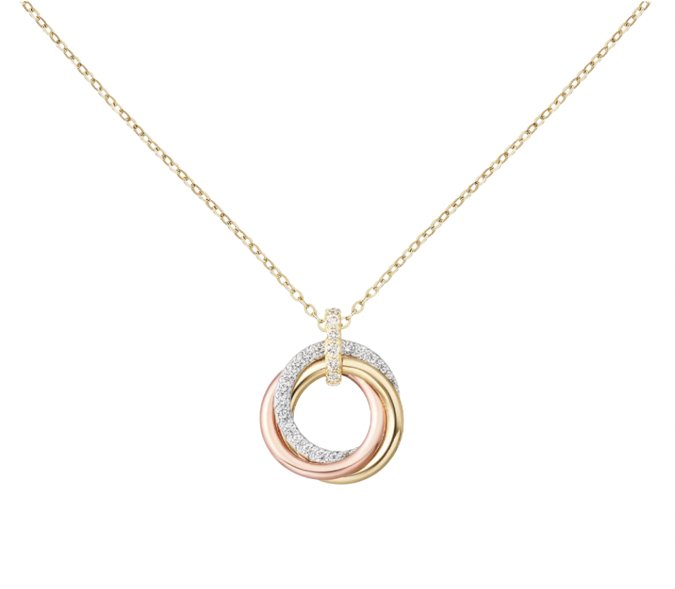 Spiral mix pave necklace in mix color
