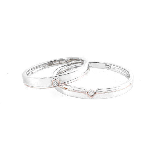 Ring set C: rose bezel with 1 eye in mix color gold