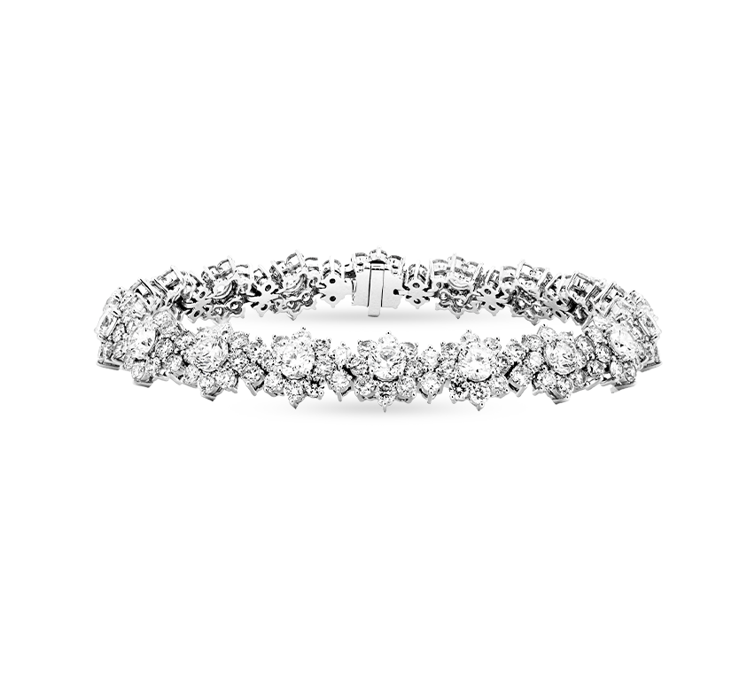 Sunflower bracelet in white gold