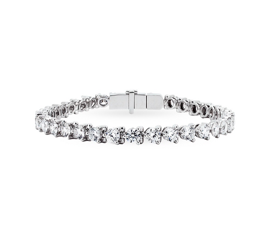 3 prong tennis bracelet 3mm (0.1ct each) in white gold