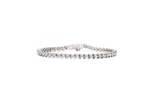 3 prong tennis bracelet 2.4mm in white gold