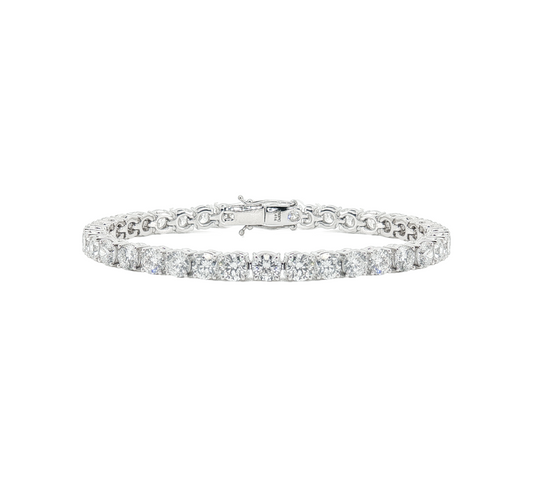 Classic tennis bracelet 5.2mm (0.5ct each) in white gold