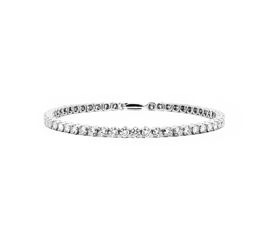 Round tennis bracelet 3mm (0.1ct each) in white gold