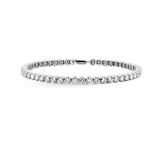 Round tennis bracelet 4mm (0.25ct each) in white gold