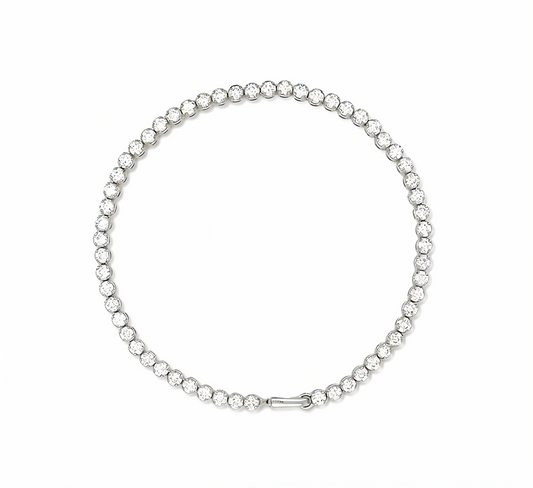 Round tennis bracelet 2.3mm (0.05ct each) in white gold