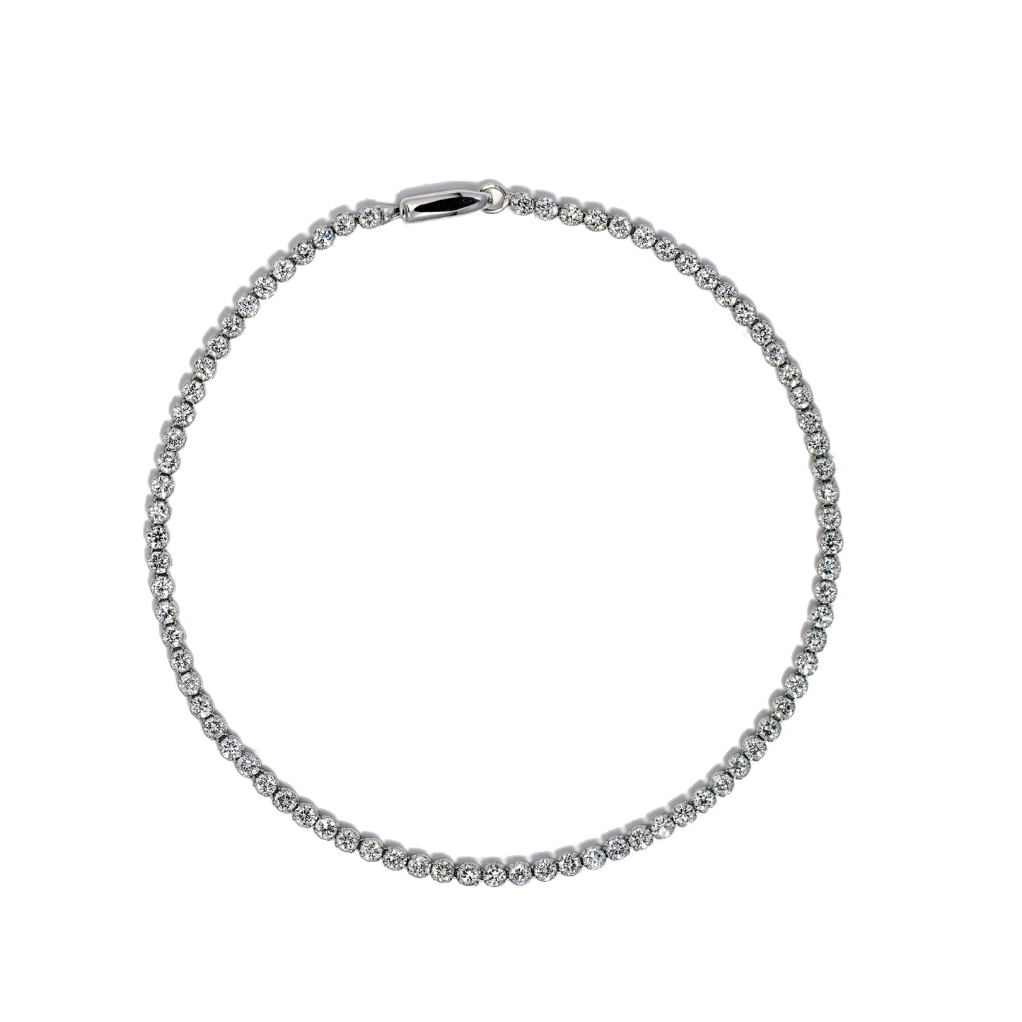 Round tennis bracelet 1.8mm in white gold