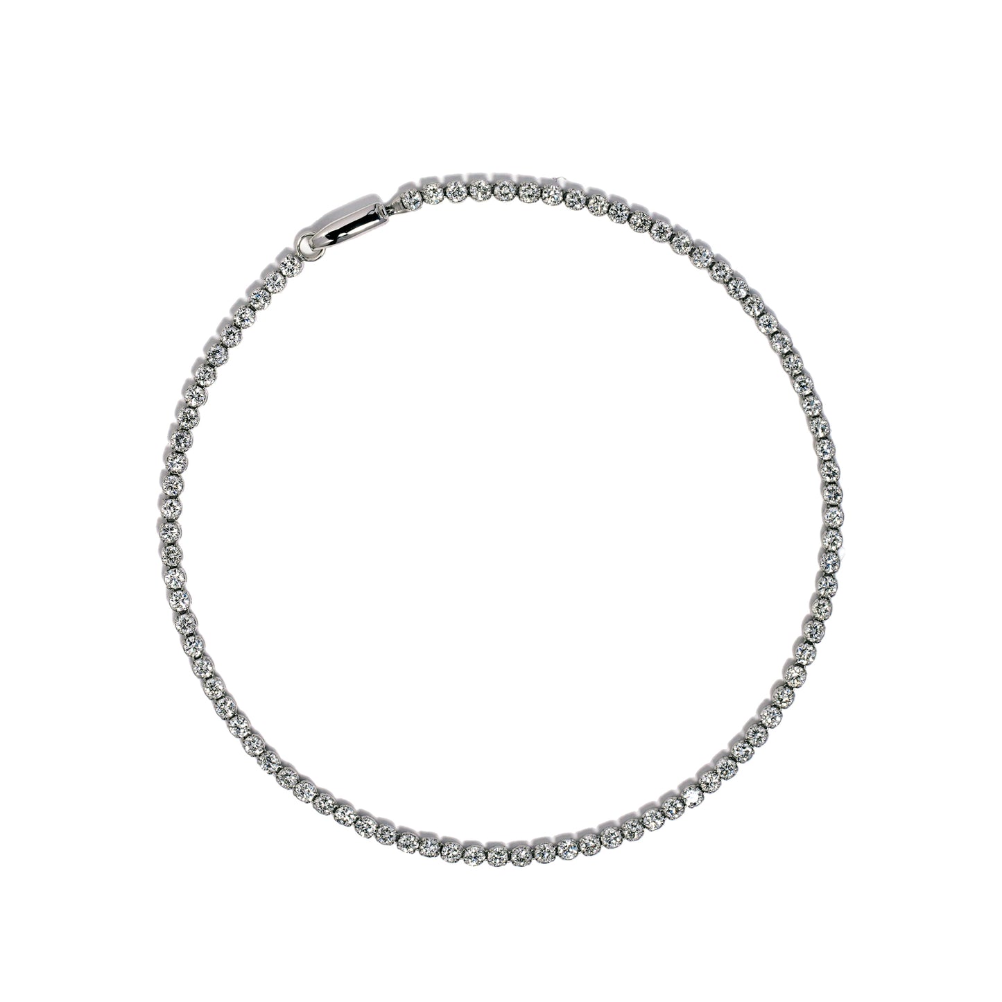 Round tennis bracelet 1.8mm in white gold