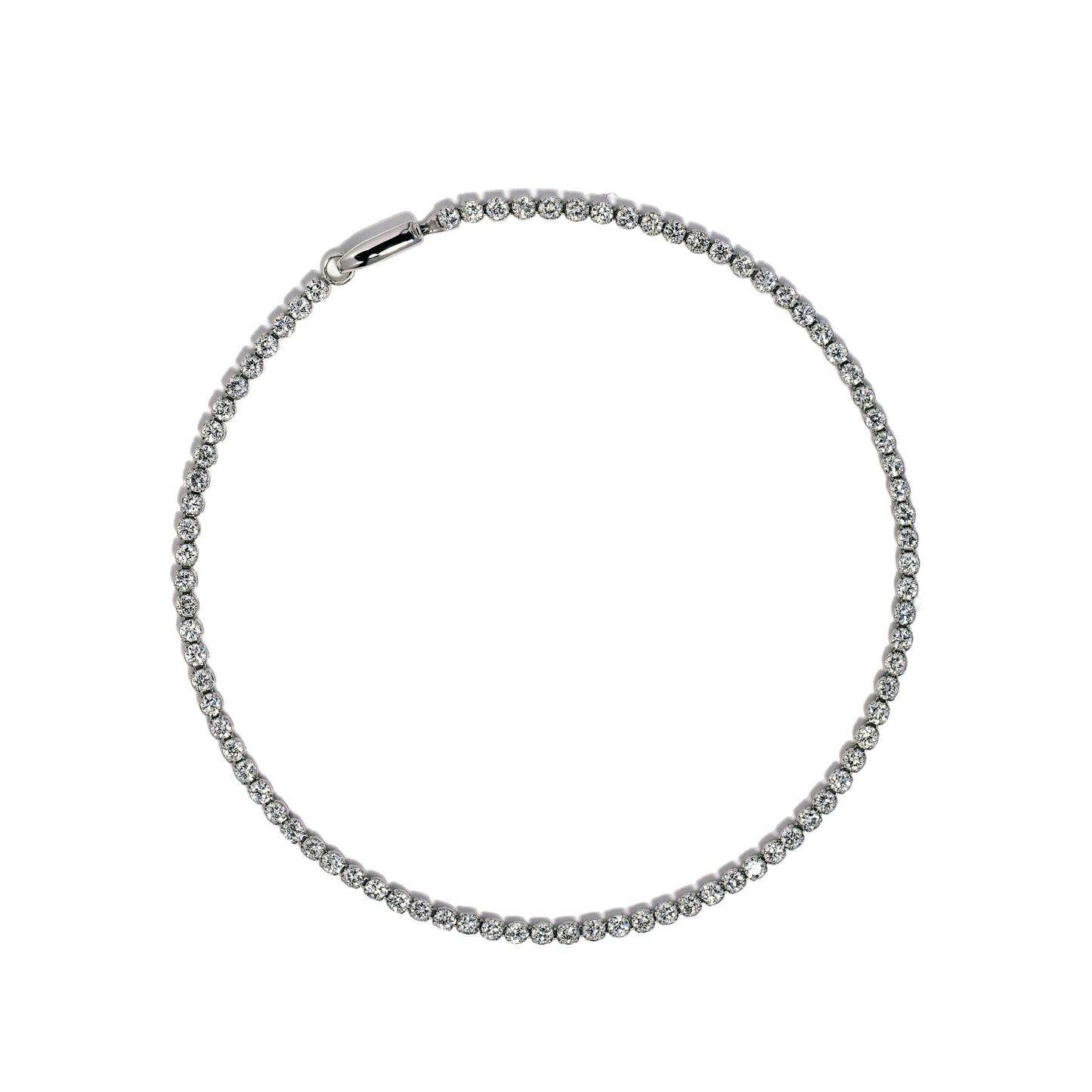 Round tennis bracelet 3mm (0.1ct each) in white gold
