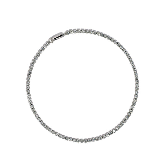 Round tennis bracelet 3mm (0.1ct each) in white gold